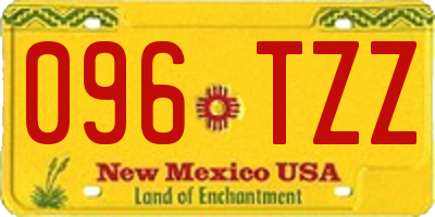 NM license plate 096TZZ