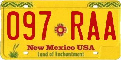 NM license plate 097RAA