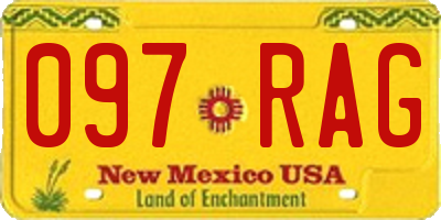 NM license plate 097RAG