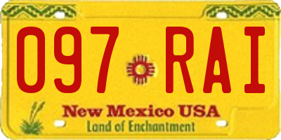 NM license plate 097RAI