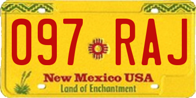 NM license plate 097RAJ