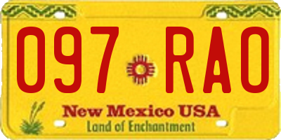 NM license plate 097RAO