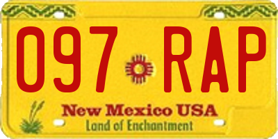 NM license plate 097RAP