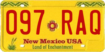 NM license plate 097RAQ