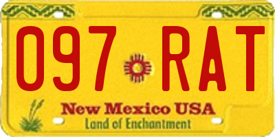 NM license plate 097RAT