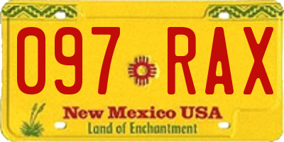 NM license plate 097RAX