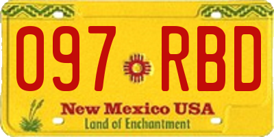 NM license plate 097RBD