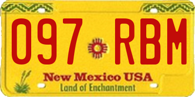 NM license plate 097RBM