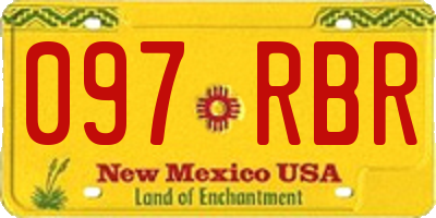 NM license plate 097RBR