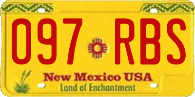 NM license plate 097RBS