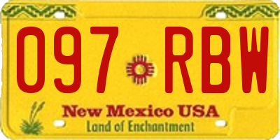 NM license plate 097RBW