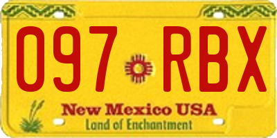 NM license plate 097RBX