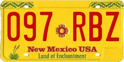 NM license plate 097RBZ