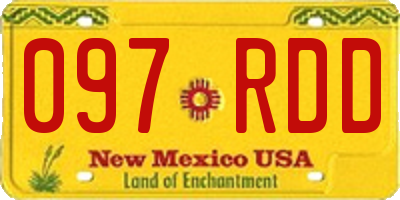 NM license plate 097RDD