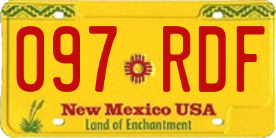 NM license plate 097RDF