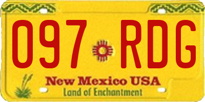 NM license plate 097RDG