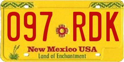 NM license plate 097RDK