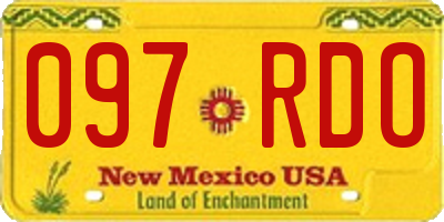 NM license plate 097RDO