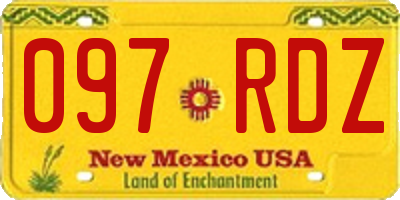 NM license plate 097RDZ