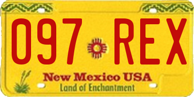 NM license plate 097REX