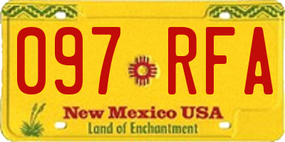 NM license plate 097RFA