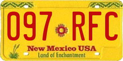 NM license plate 097RFC