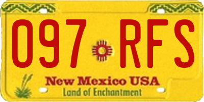 NM license plate 097RFS