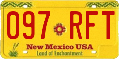 NM license plate 097RFT