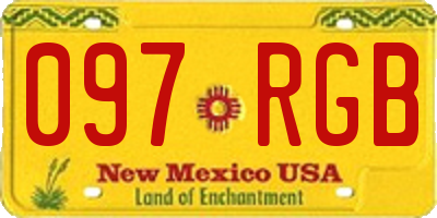 NM license plate 097RGB
