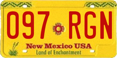 NM license plate 097RGN