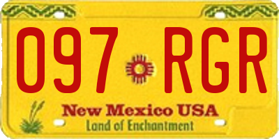 NM license plate 097RGR