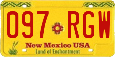 NM license plate 097RGW