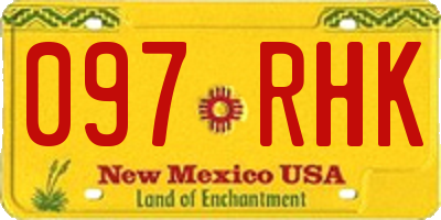 NM license plate 097RHK