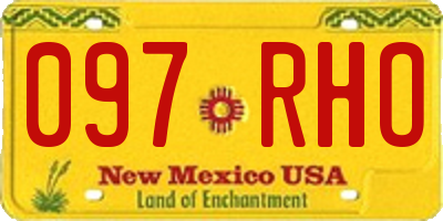 NM license plate 097RHO