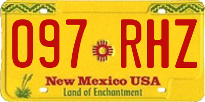 NM license plate 097RHZ