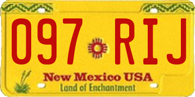 NM license plate 097RIJ