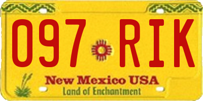 NM license plate 097RIK
