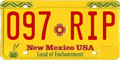 NM license plate 097RIP