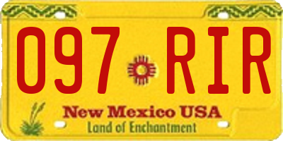 NM license plate 097RIR