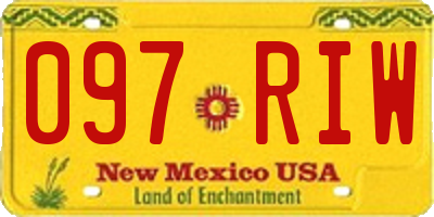 NM license plate 097RIW
