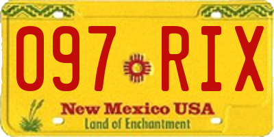 NM license plate 097RIX