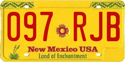 NM license plate 097RJB