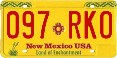 NM license plate 097RKO