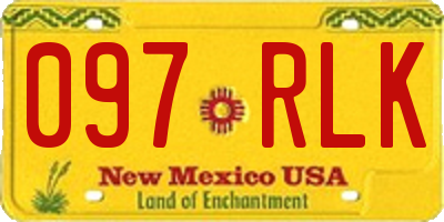NM license plate 097RLK