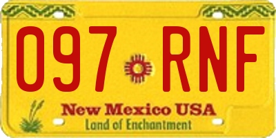 NM license plate 097RNF