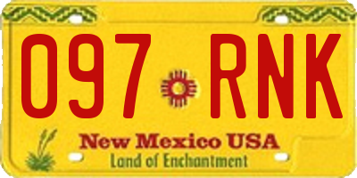 NM license plate 097RNK