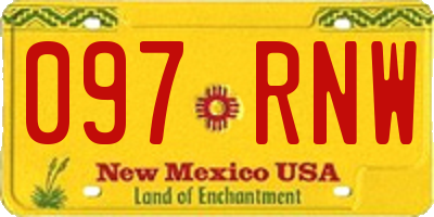 NM license plate 097RNW