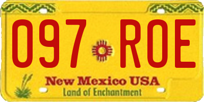 NM license plate 097ROE