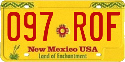 NM license plate 097ROF