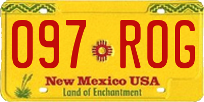 NM license plate 097ROG